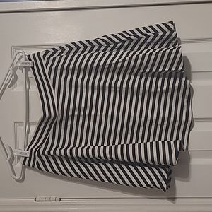 H&M Black and White Stripped Skater Skirt